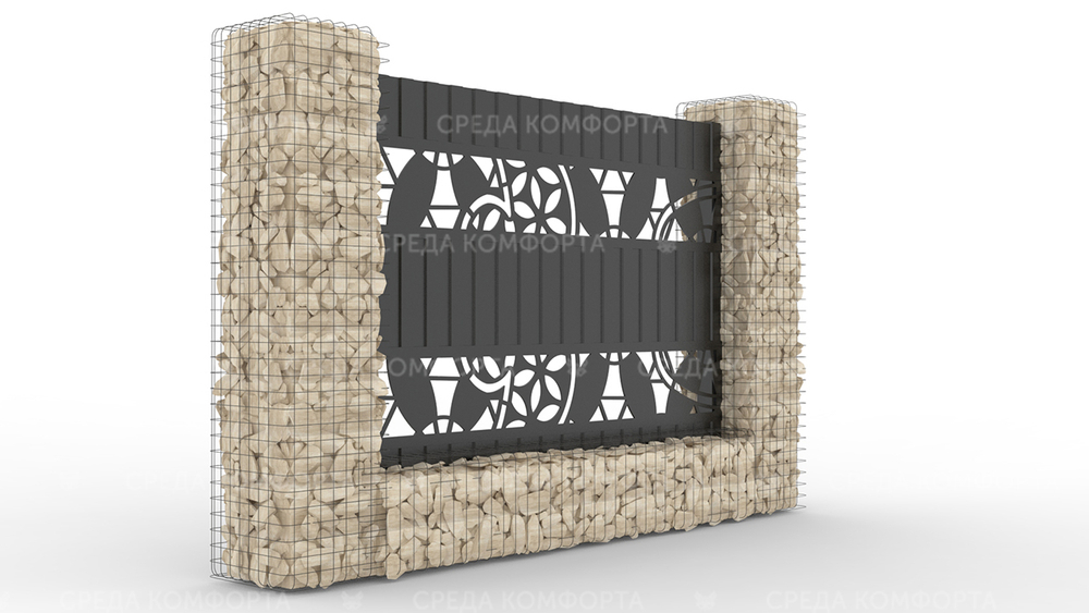 Забор из профлиста 2500х2000 мм ZBR0033 (ворота)