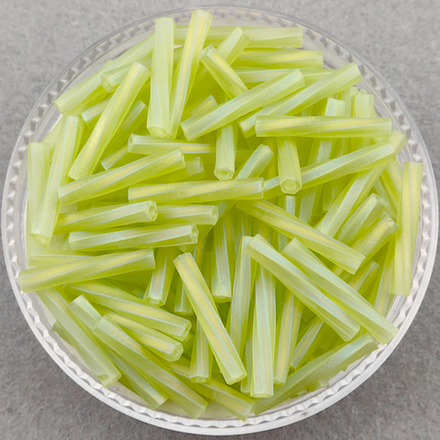 Стеклярус Miyuki Twisted Bugle, цвет #0143FR (шартрез прозрачный, радужный, матовый)