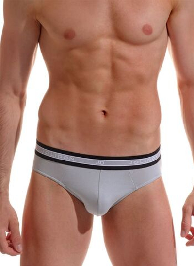 Мужские трусы-слипы с резинкой в полоску (Размер: XXL) (Цвет: серый)