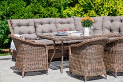 "Бергамо" плетеный правый модуль дивана, цвет коричневый