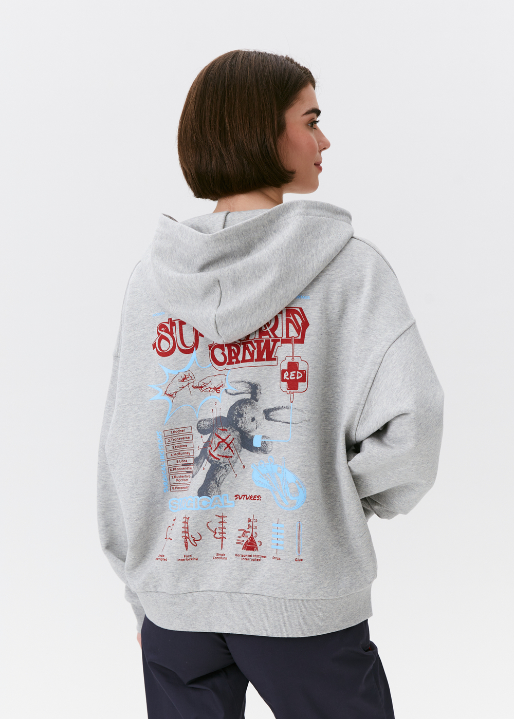 Худи унисекс Nebbia, серый меланж