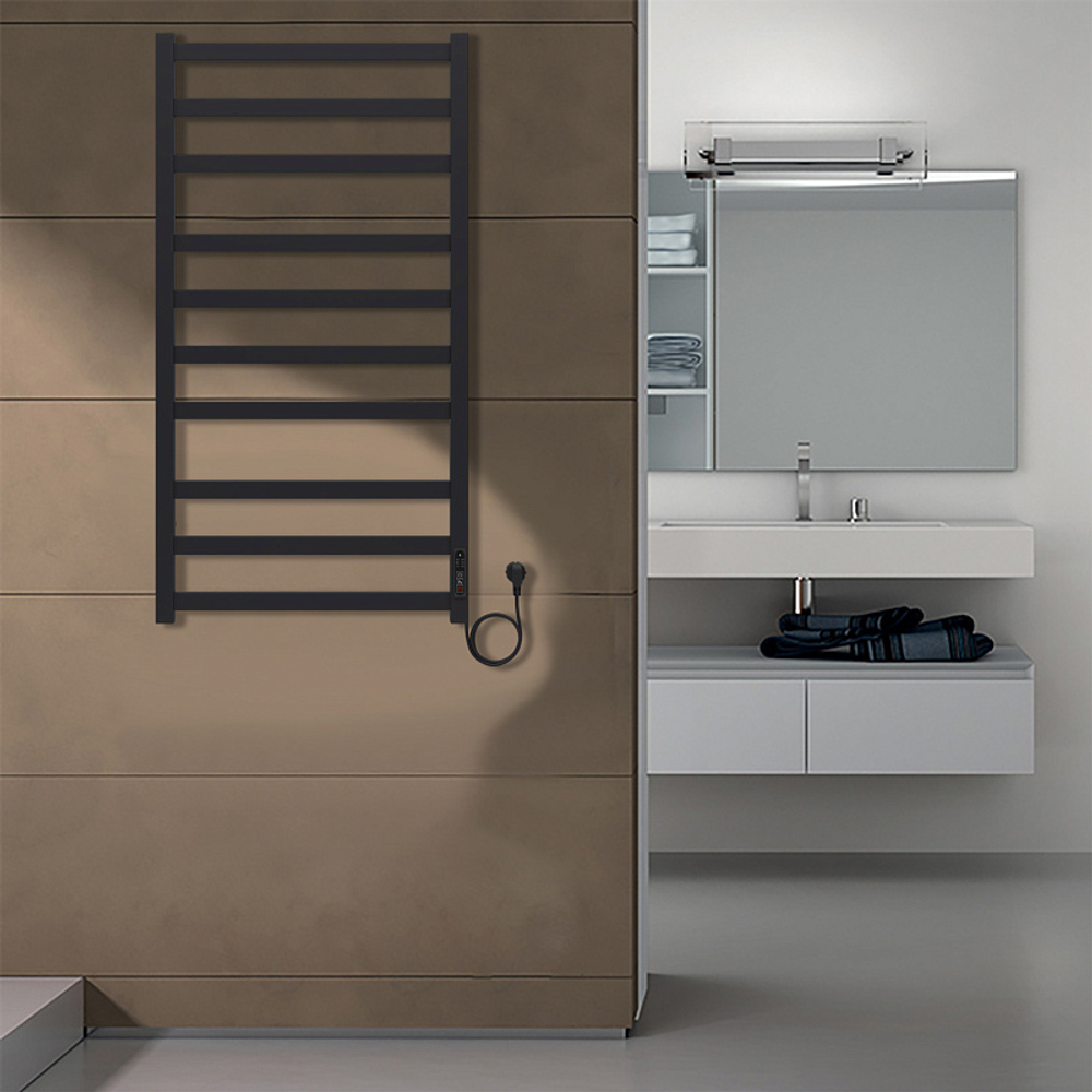 Полотенцесушитель электр. Azario PALERMO 53х100, Черный