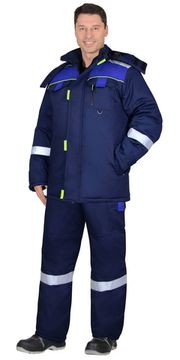 Костюм зимний "Сириус-Бостон-РОСС" полукомбинезон (синий/василек/черный)