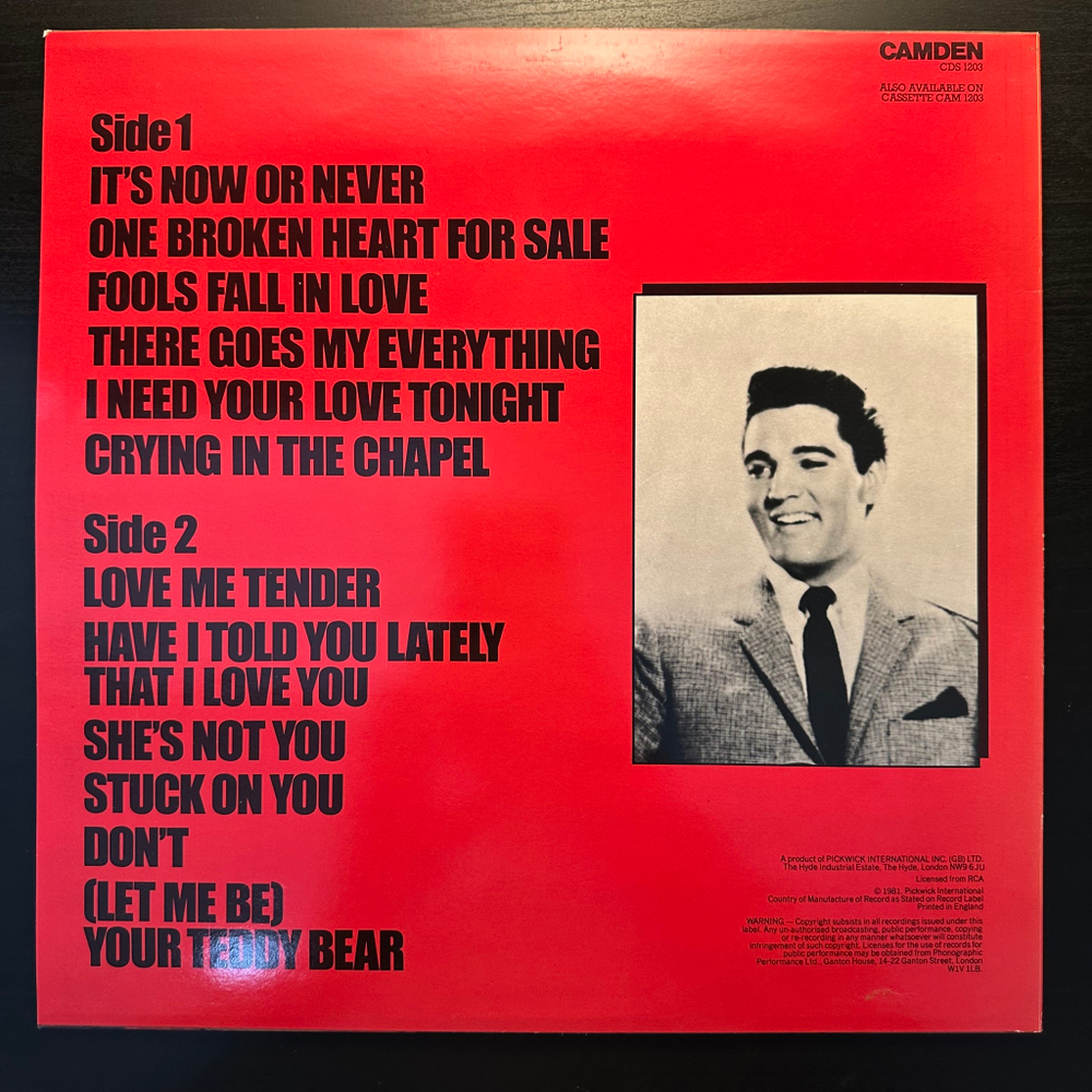 Elvis Presley - It' s Now Or Never (Англия 1981г.)