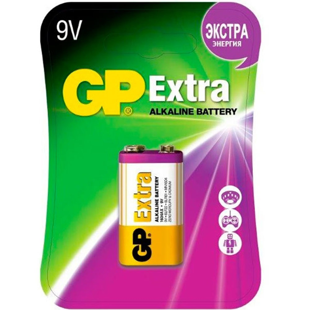 Батарейка Крона 6LR61 GP Extra 9V (блистер 1шт.)