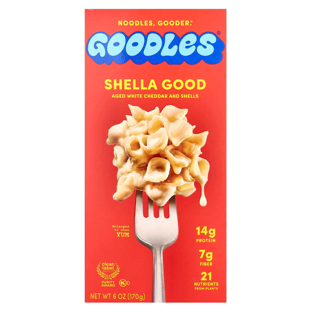 Goodles, Shella Good, выдержанный белый чеддер и ракушки, 170 г (6 унций)