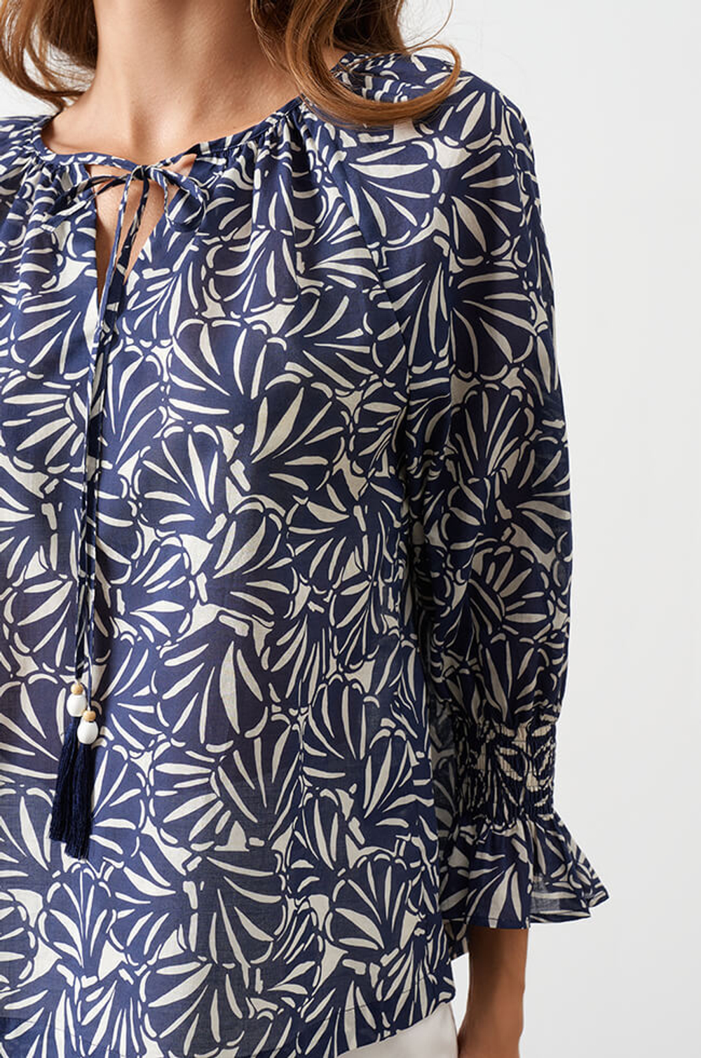 22988 Блузка женская (синий принт)