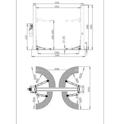 Автоподъемник двухстоечный ROSSVIK T4 г/п 4.0т, 380В, электрогидравлический с нижней синхронизацией