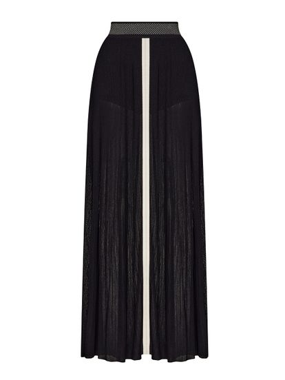Женская юбка черного цвета из шелка и вискозы - фото 1