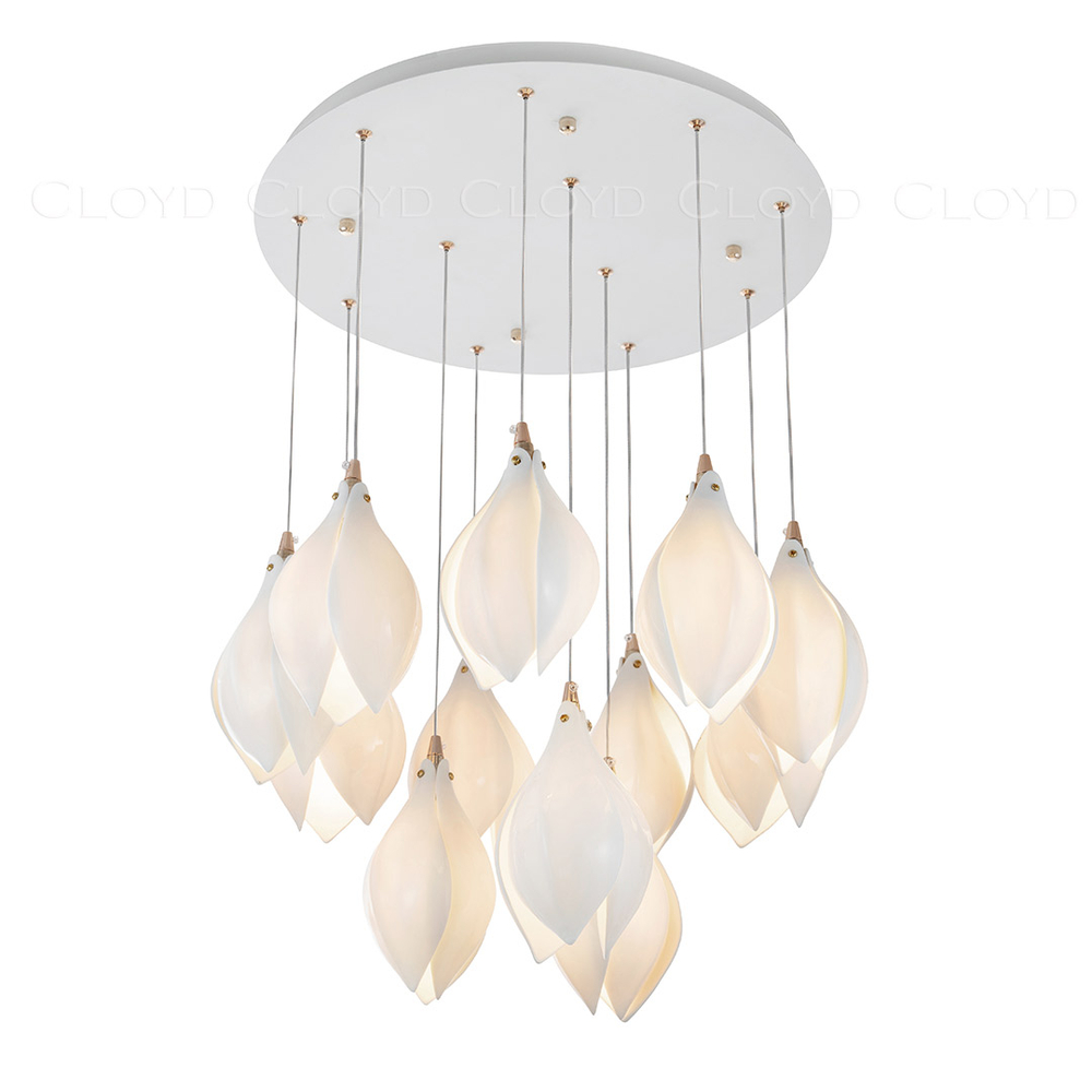 Люстра Cloyd MANGRA C12 / Ø53 см - керамика - белый (арт.10363)