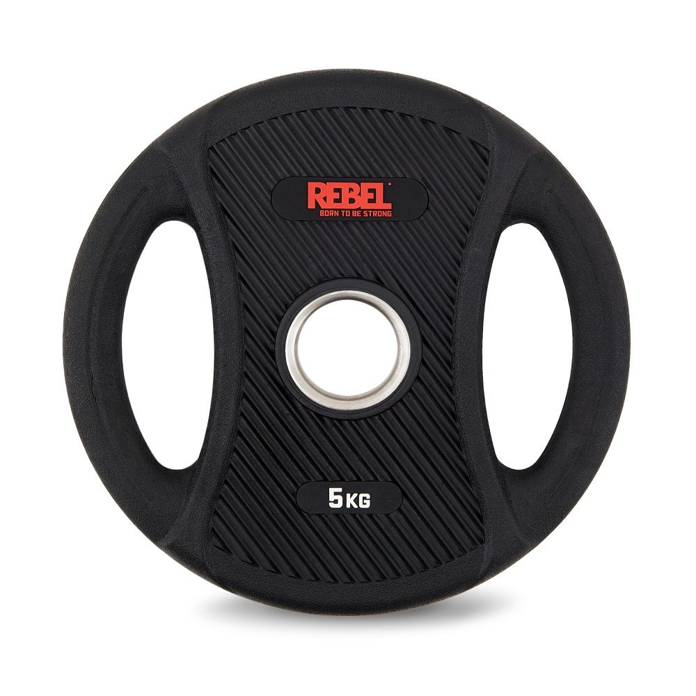 Диски олимпийские обрезиненные с двумя хватами 5 кг REBEL (пара)