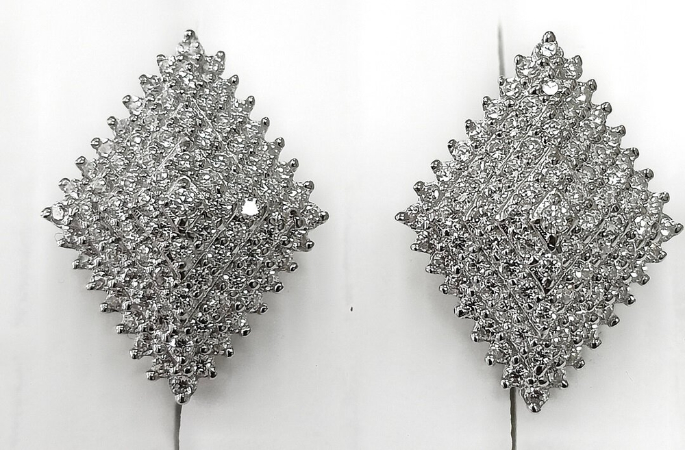 Ювелирные серьги из серебра 925 пробы с фианитами