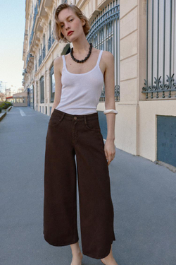 ZARA ДЖИНСЫ Z1975 BALLOON С ВЫСОКОЙ ПОСАДКОЙ И АСИММЕТРИЧНЫМ НИЗОМ, КОРИЧНЕВЫЙ