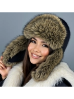 шапка ушанка зимняя меховая с флисом теплая стильная