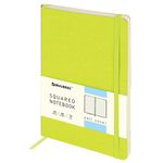 Блокнот в клетку с резинкой А5 (148x218 мм), 80 л., под кожу салатовый BRAUBERG "Metropolis Ultra", 111020