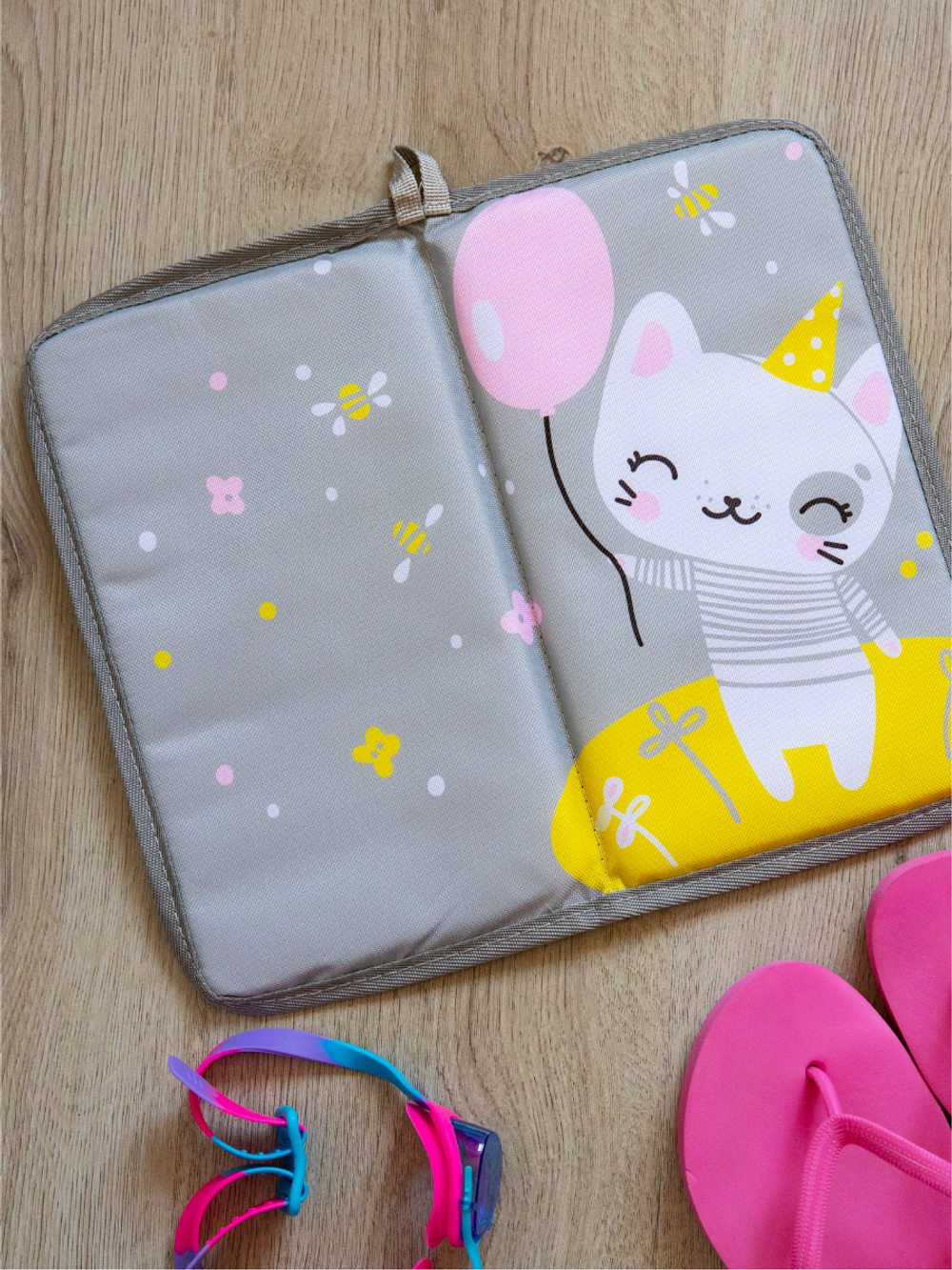 Набор для детского сада: кармашек, коврик, мешок. Котик