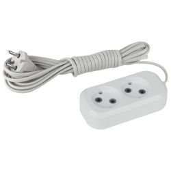 Удлинитель электрический ЭРА UX-2-3m без заземления 2 розетки 3м ШВВП 2x0,75мм2 6А