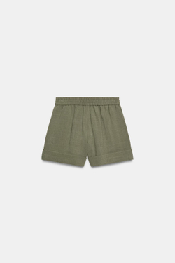 ZARA ШОРТЫ С ОТВОРОТАМИ, ПЫЛЬНЫЙ ХАКИ
