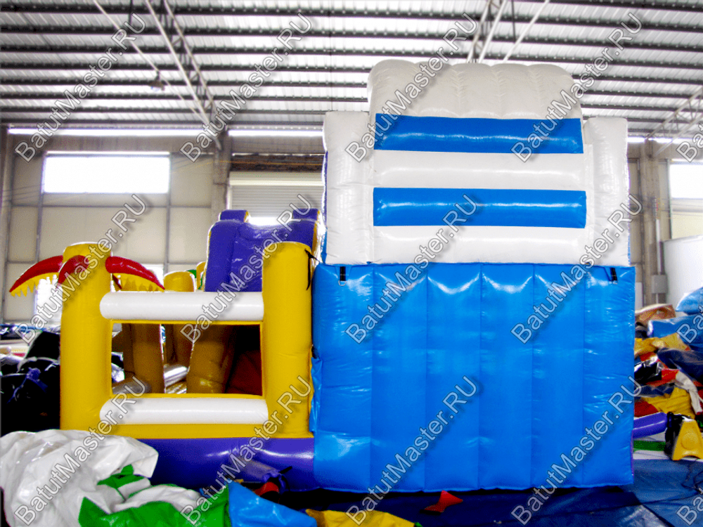 Коммерческий батут "Белый клык" с немеханизированной головой, размер 6*5*4 м