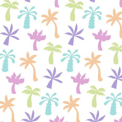 Buy Fabric tropical palm pastel