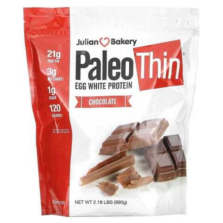 Животный белок Julian Bakery, Paleo Thin, протеин из яичного белка, со вкусом шоколада, 990 г (2,18 фунта)
