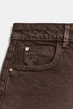 ZARA ШОРТЫ Z1975 MOM FIT, КОРИЧНЕВЫЙ