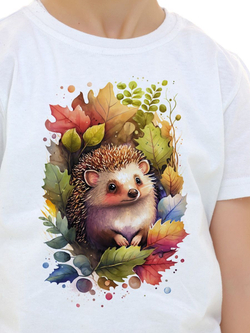 Футболка детская яркий принт собаки щенок бигль красочный