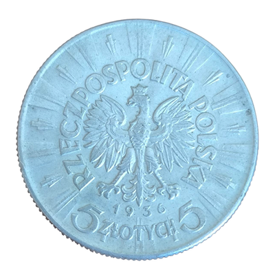 Монета 5 злотых (zlotych) 1936 год Польша