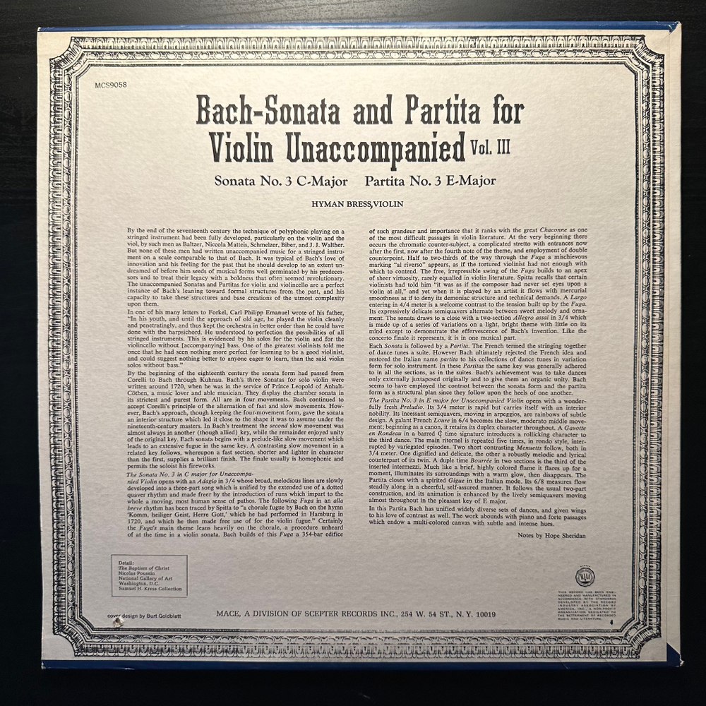 Бах - Соната и партита для скрипки без аккомпанемента Vol.III (США 1964г.)