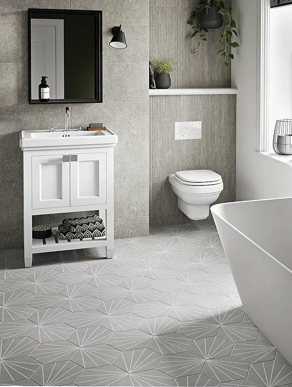 Тумба с раковиной на 3 отверстия Burlington Riviera RIVF580W-R