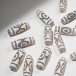 Бусина Дзи "Три глаза" из агата, 29,5*10,5мм, белый