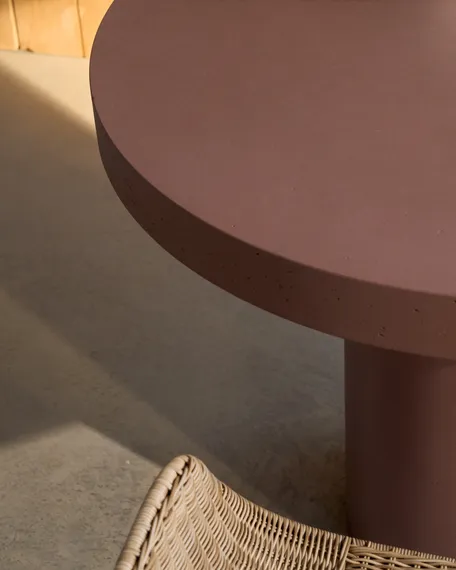 Aiguablava Круглый стол из терракотового цемента Ø90 см