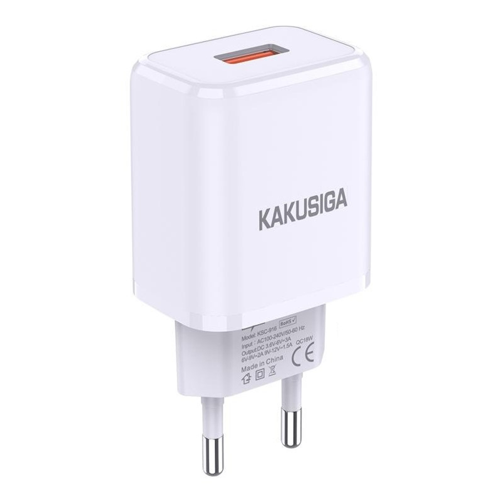 Зарядное устройство Kakusiga KSC-916 QC3.0 3А белое