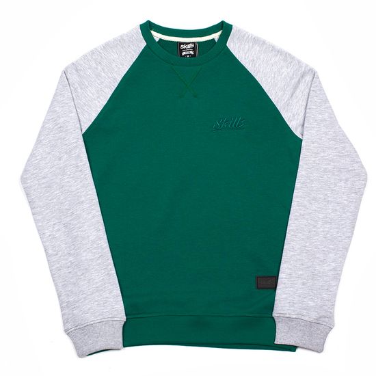 Толстовка SKILLS W Script Logo 4V Crewneck Green/Grey Melange