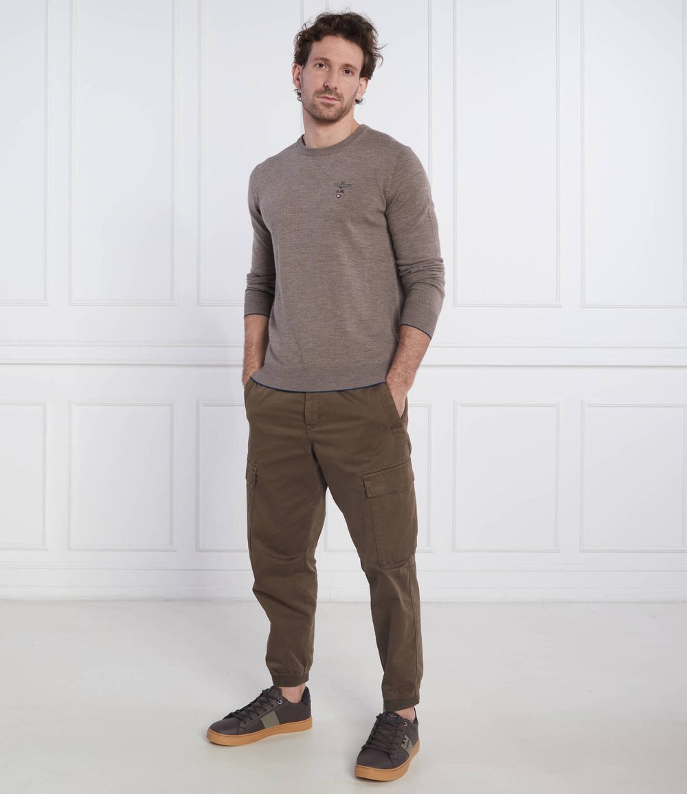 Хлопковый свитер Aeronautica Militare - песочный(MA1388L415)