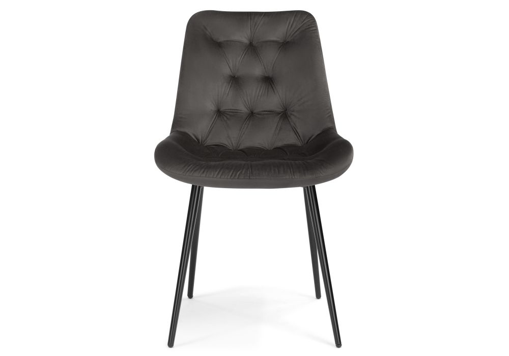 Стул на металлокаркасе Гояр графитовый / черный глянец