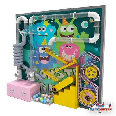 Интерактивная стена для игровой комнаты «Мир Монстриков», 2,2×0,5×1,9 м