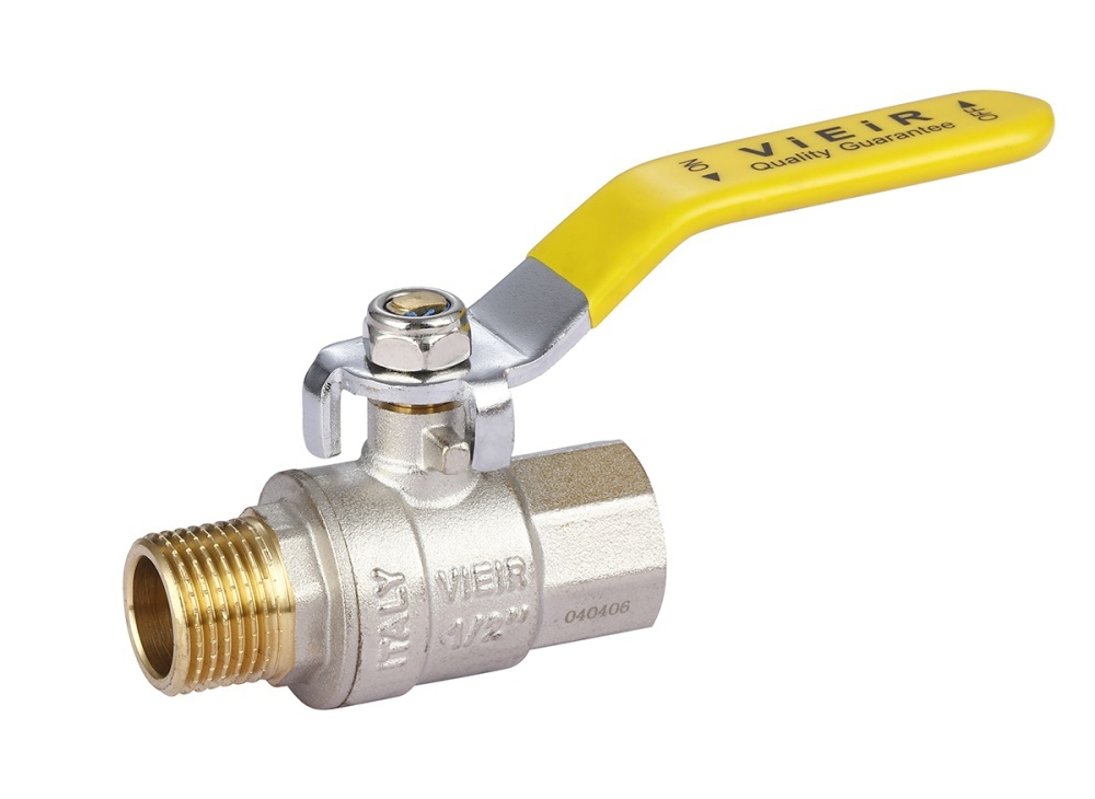 Газовый кран 3/4 Г. х 20 (ручка) с вставкой под ГОФ. трубу  ViEiR (80/10шт)