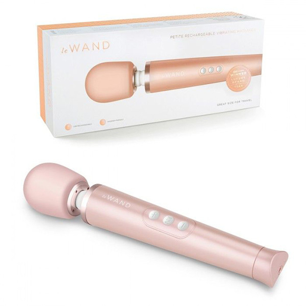 Пудровый жезловый мини-вибратор 25см c 6 режимами вибрации Le Wand LW-007-RG