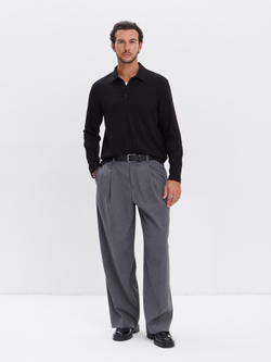 Повседневный базовый лонгслив поло