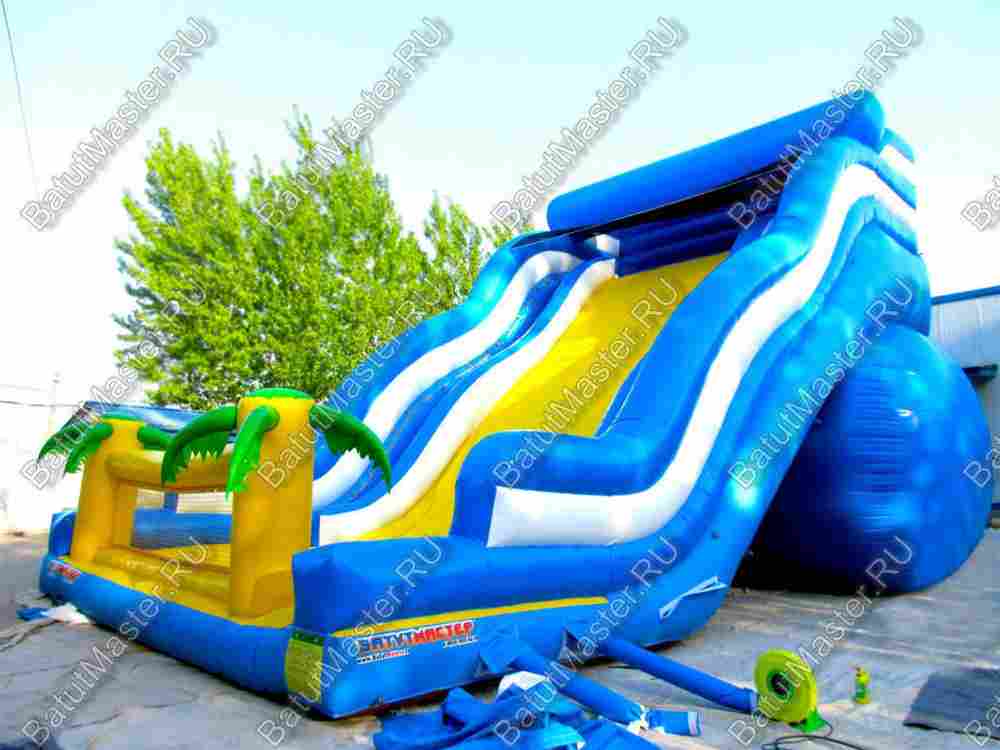 Большой надувной батут-горка "Волна - 2" 12*7*6 м