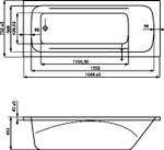 ZRU9302924 А/В ПРЯМОУГ LINE 170X70 БЕЛ (Без монтажного комплекта)