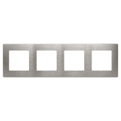 Рамка для розеток и выключателей ЭРА Серия 12 12-5104-16 на 4 поста, Сатин, титан