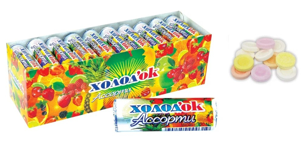 Конфеты "ХОЛОДОК" табл "Ассорти" в стике 30шт