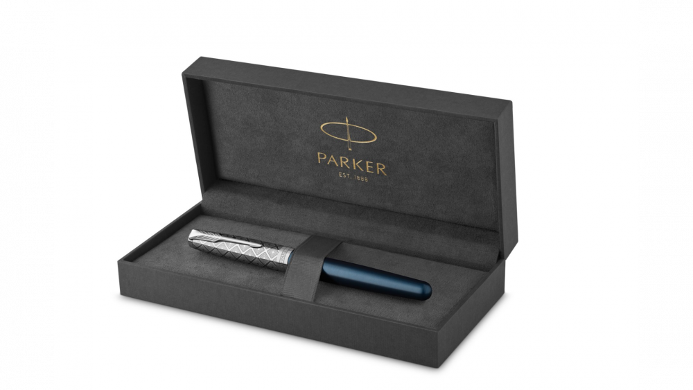 Ручка-роллер Parker Sonnet Premium Refresh BLUE CT, стержень: F, цвет чернил: black, в подарочной упаковке