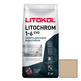 Затирка цементная Litokol Litochrom 1-6 Evo LE.225 бежевая 2 кг