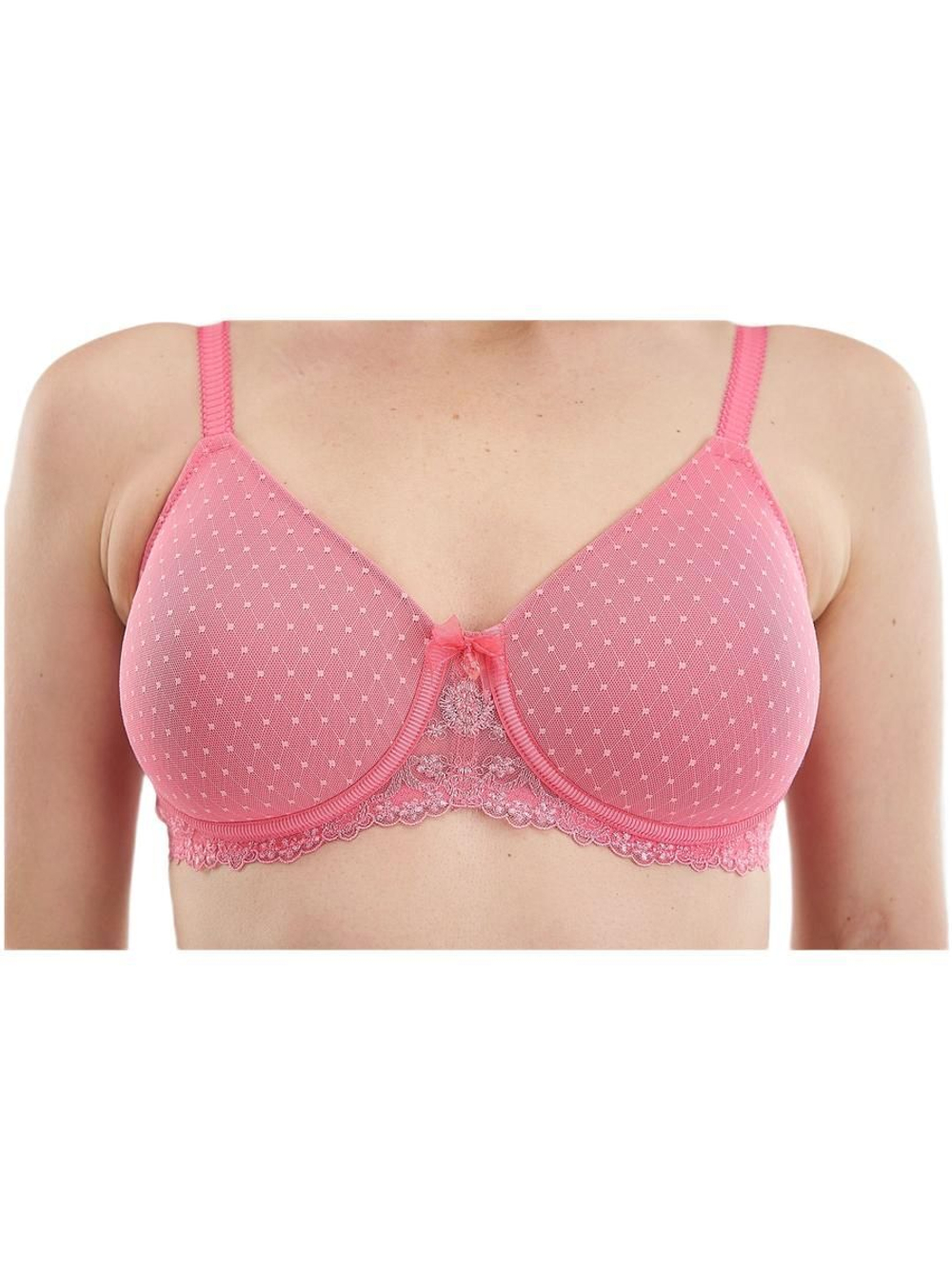 Бюстгальтер с плотной чашкой без косточек для фиксации экзопротеза молочной железы Amoena 70AA коралловый