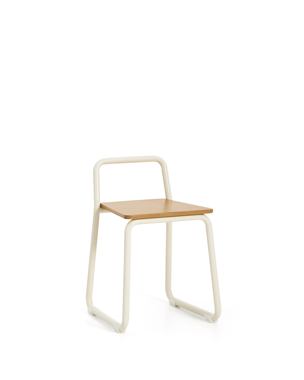 Tinn Стул из ясеневого шпона с бежевой металлической конструкцией
