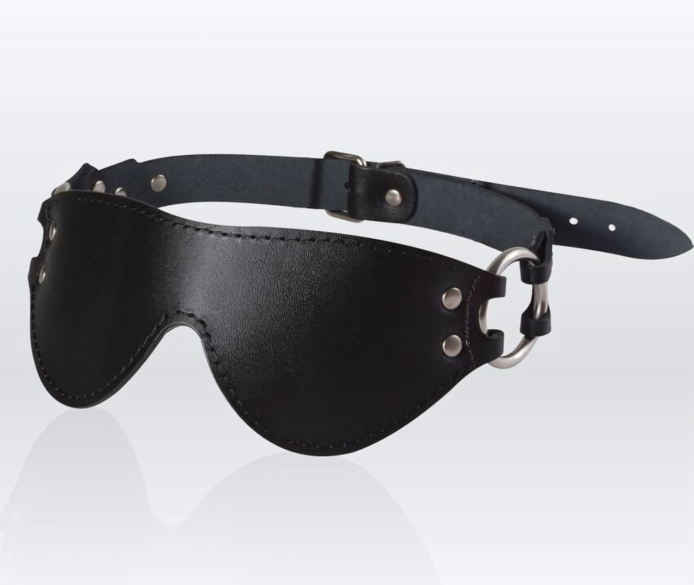 Маска из натуральной кожи с велюровой подкладкой (Цвет: черный)