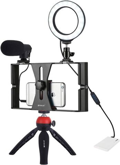 Клетка PULUZ Smartphone Led Ring selfie light kits для смартфона